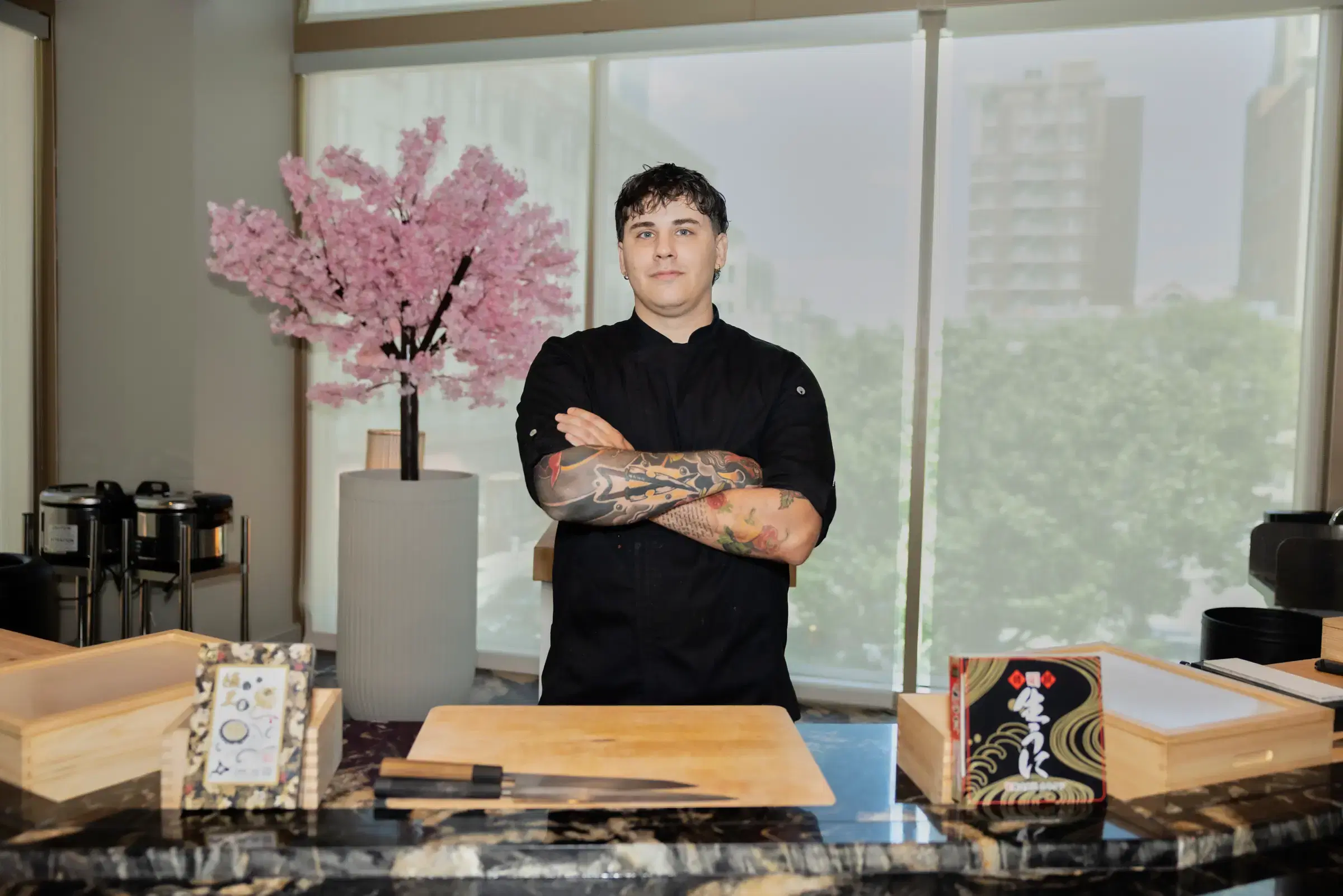 Katei chef at the sushi counter